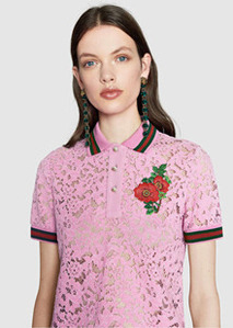 Roses cotton embroidery lace T-shirt sets top 주말특가! ☆장미자수 레이스&amp; 탑 세트☆ 시원한 면 레이스와 카라 장식,   3color  (S~L)