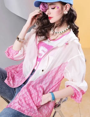 2023 s/s new fashion trend 홍콩백화점 브랜드 수입 신상 유러피안 신상 후드 재킷 산듯한 핑크컬러가 매력포인트~ 일교차 심한 밤에 가볍게 입기 최고! (S~XL) [18%할인]